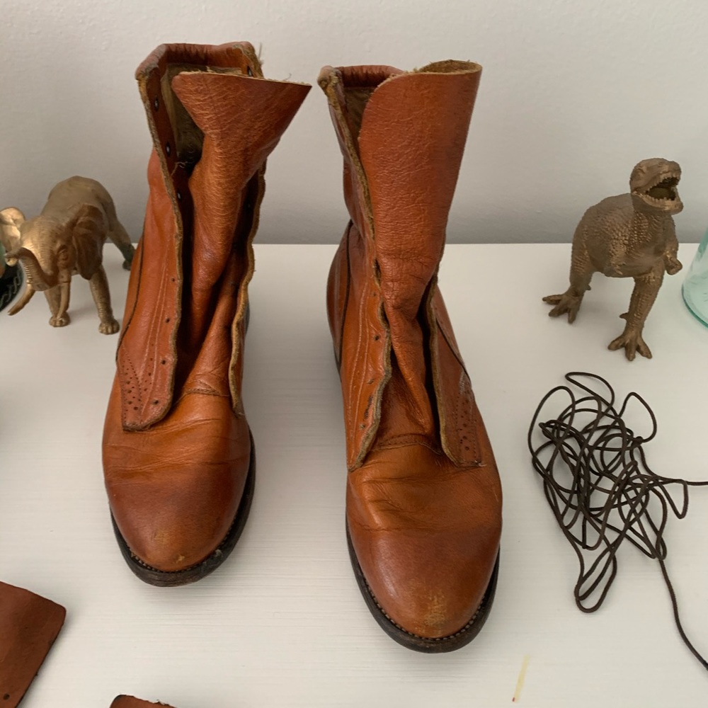 vintage leather lace up boots